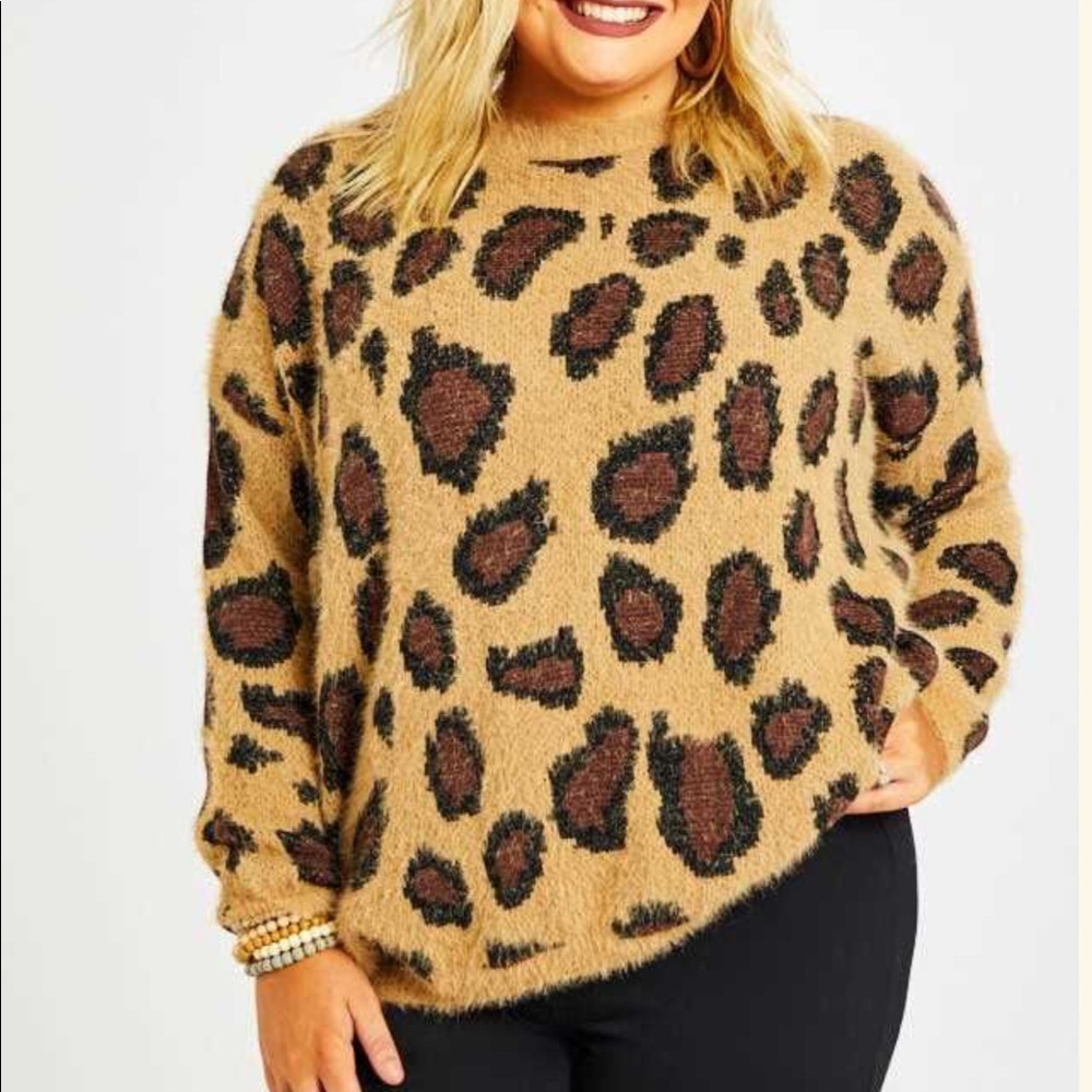 Leopard Pullover Sweater B/C